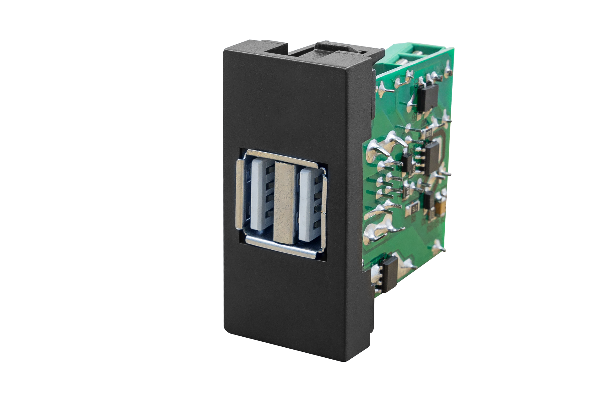 45x22,5 Çiftli Usb Şarj Adaptörü (A/A) (Siyah)