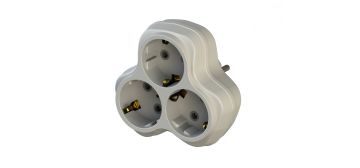 3'lü Topraklı Fiş/Priz (Beyaz) (Çocuk Korumalı) KOLİ