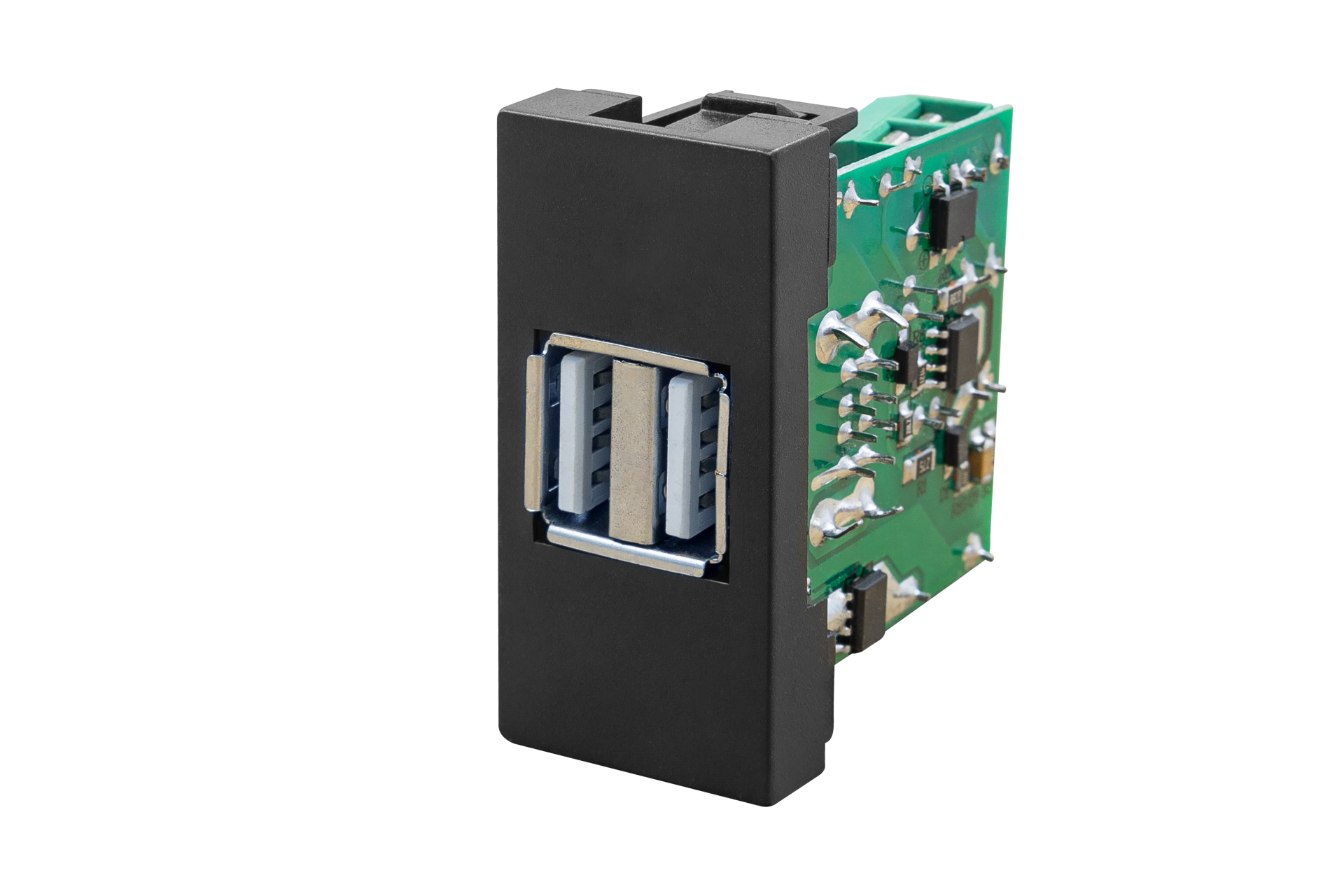 45x22,5 Çiftli Usb Şarj Adaptörü (A/A) (Siyah) KOLİ