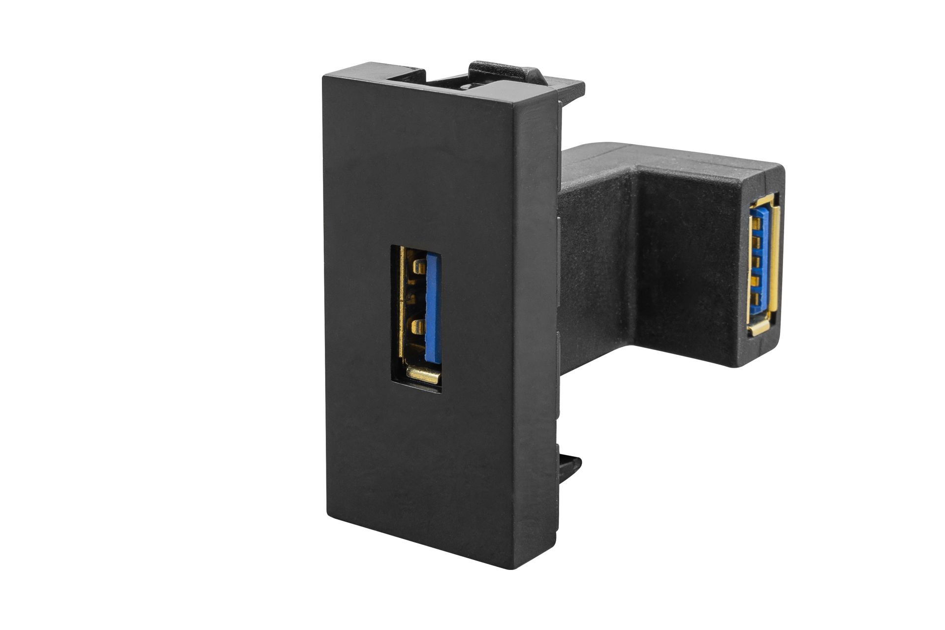 45x22,5 mm USB Dişi Giriş Çıkışlı L Tipi (Siyah) KOLİ
