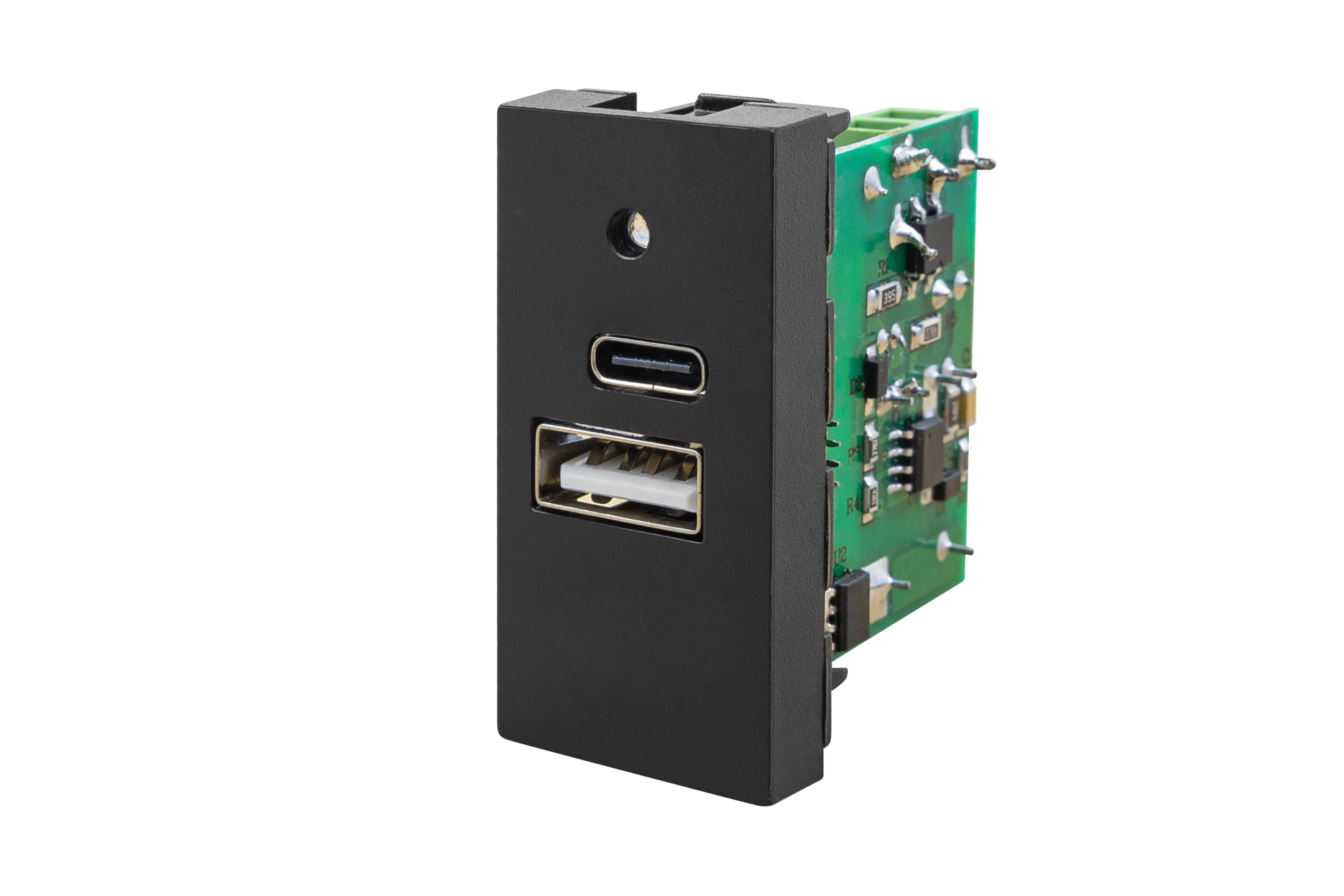 45x22,5 Çiftli Usb Şarj Adaptörü (A/C) (Siyah) KUTU