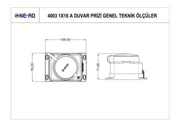 1x16 A Duvar Prizi